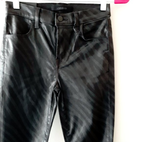 NWT J Brand black coated zebra high rise skinny jeans, 25 - Picture 11 of 12
